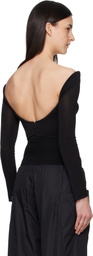 ALAÏA Black Curved Soft Jersey Bodysuit