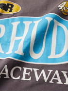 Rhude - Raceway Logo-Print Cotton-Jersey T-Shirt - Gray