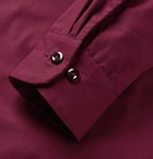 Monitaly - Vacation Camp-Collar Vancloth Cotton Oxford Shirt - Burgundy