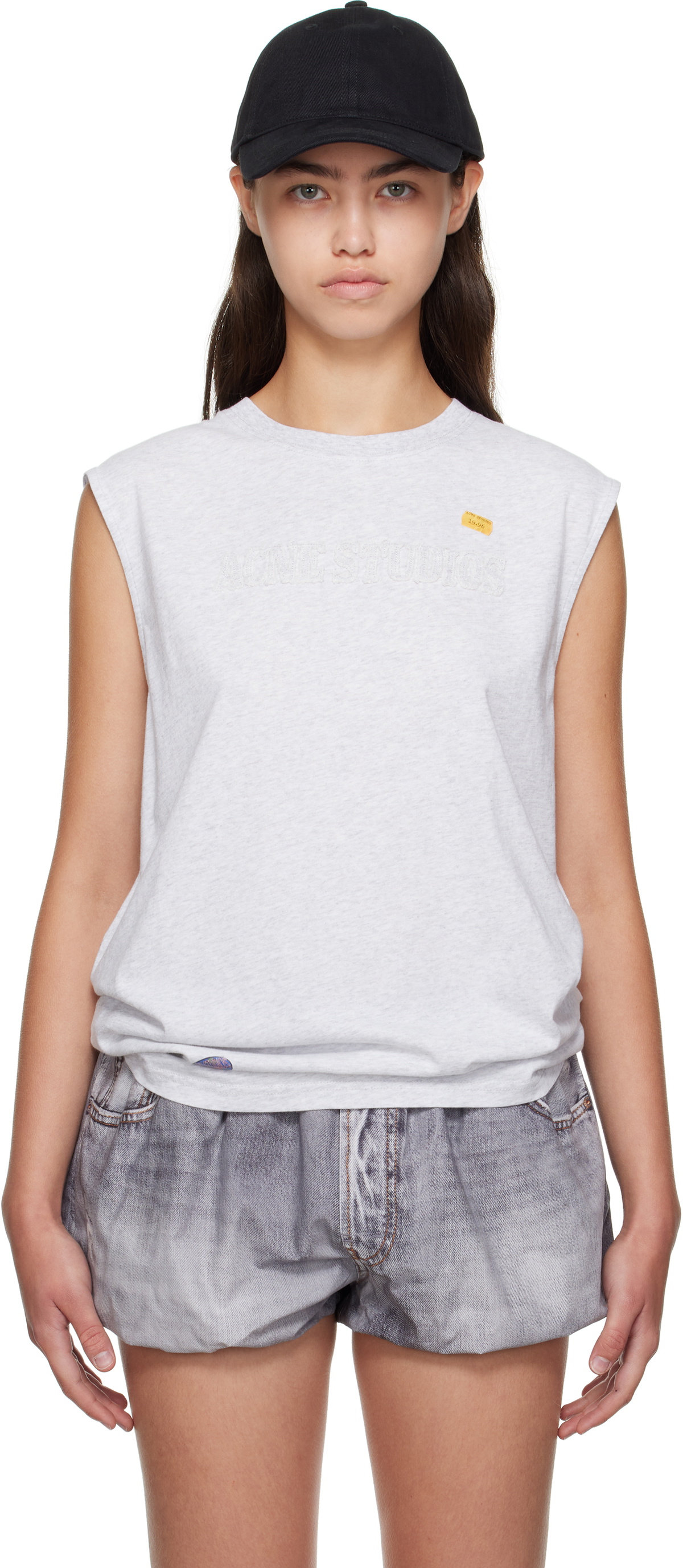 Acne Studios Gray Logo Tank Top