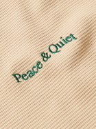 Museum Of Peace & Quiet - Woodmark Logo-Embroidered Waffle-Knit Cotton T-Shirt - Neutrals