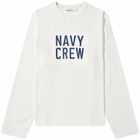 Uniform Bridge Men's Long Sleeve Navy T-Shirt in Off White