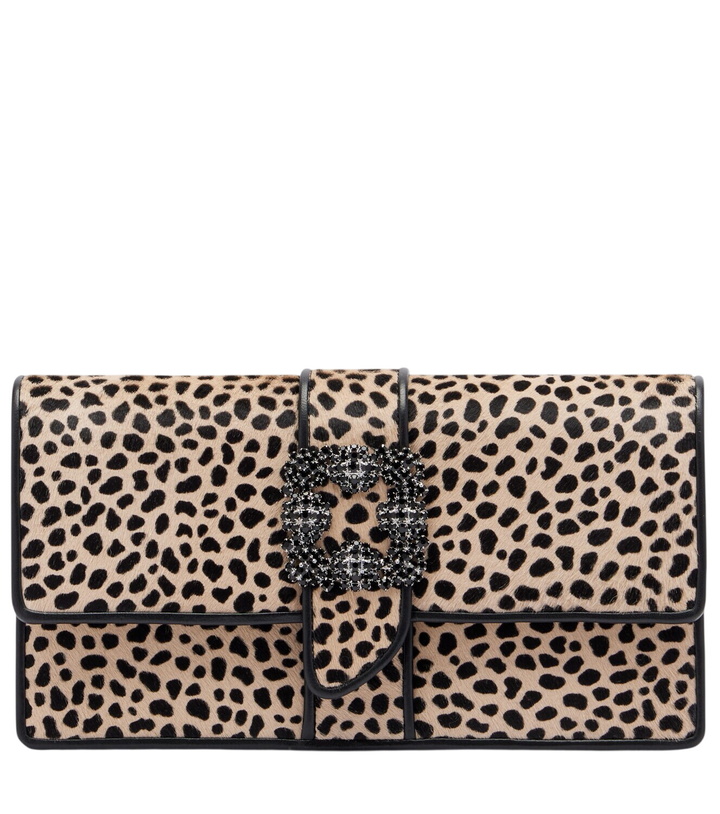 Photo: Manolo Blahnik Capri embellished calf hair clutch