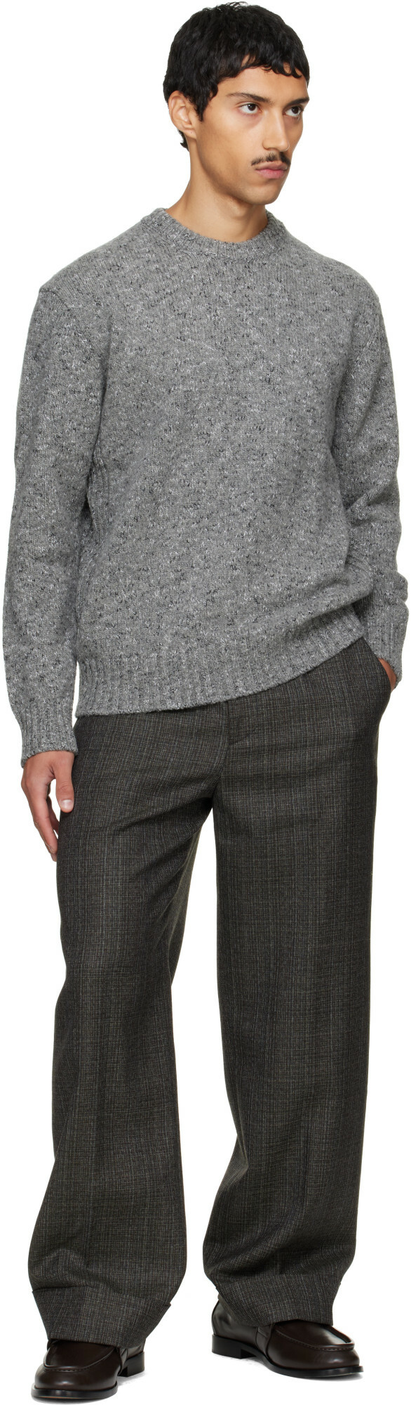 Solid Homme Gray Marled Sweater