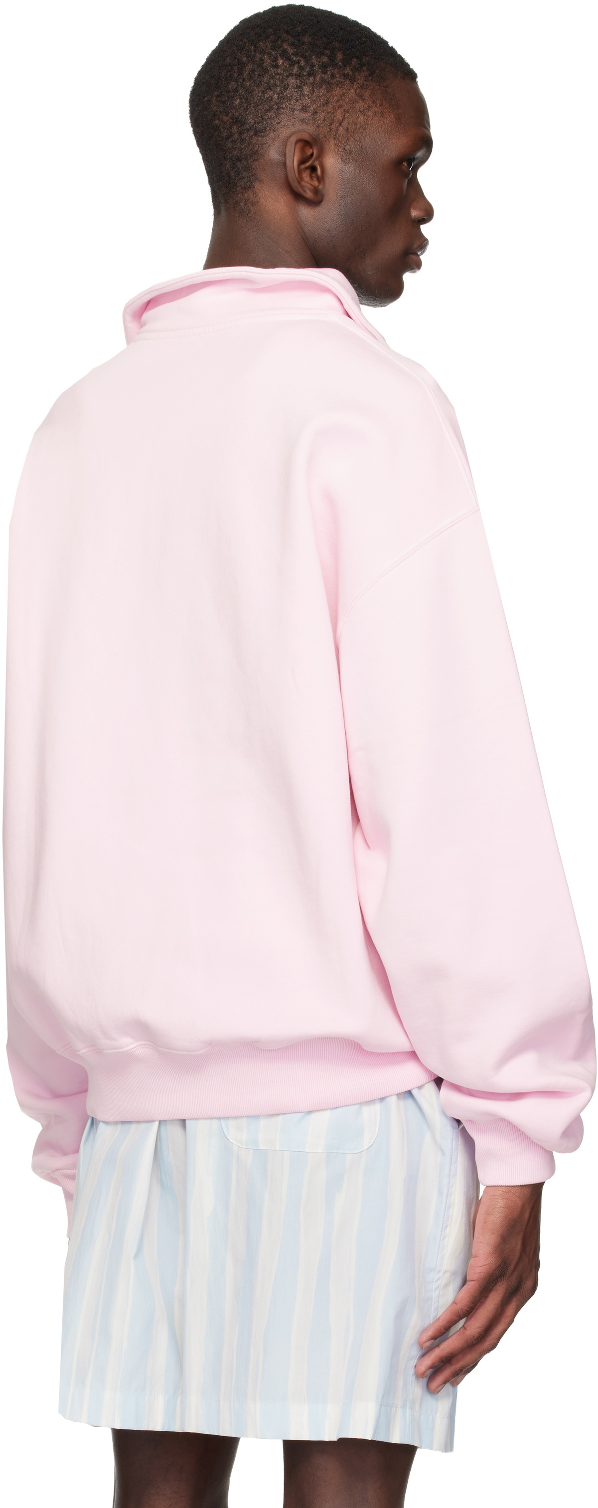 JACQUEMUS Pink 'The Gros Grain zipped-rollneck' Sweatshirt