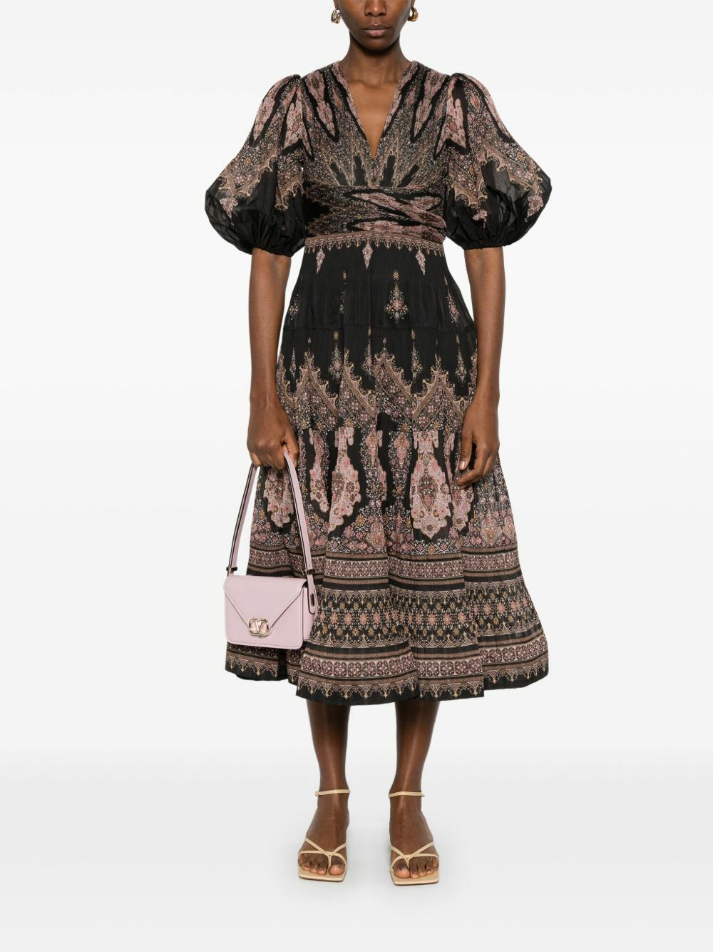 zimmermann black pleated dress Zimmermann Black Crepe Pleated Maxi Dress M