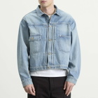 Unlikely Dry Goods Men's Time Travel Denim Trucker Jacket in 1977 Wash