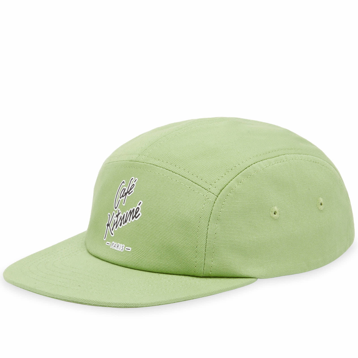 Maison Kitsuné Men's Cafe Kitsune 5P Cap in Matcha Maison Kitsune