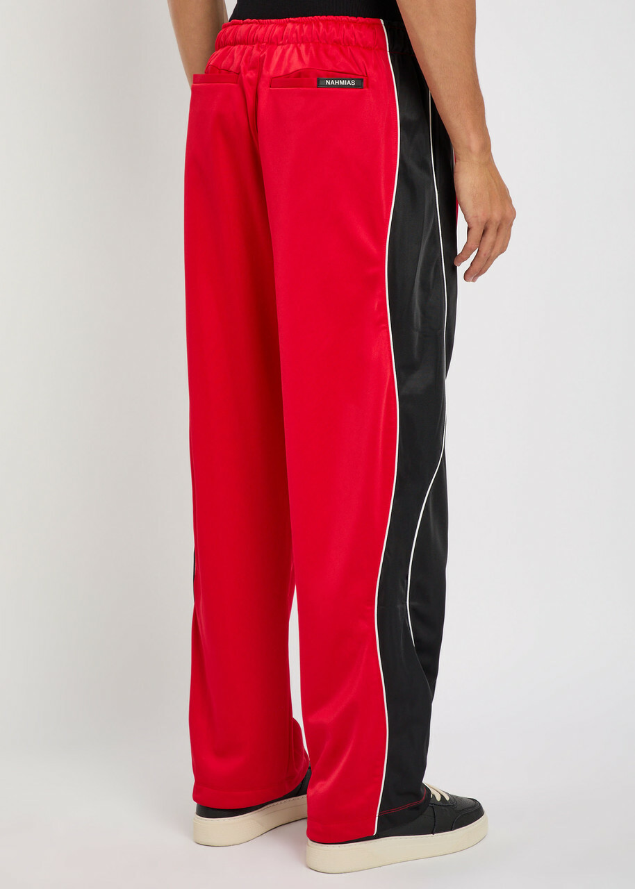 Nahmias Ollie Logo Panelled Jersey Track Pants Red