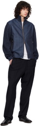 Agnona Navy Paneled Bomber Jacket