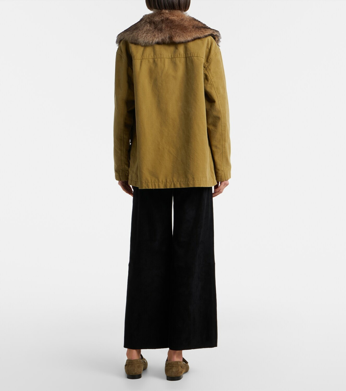 Stouls Lilou cropped suede wide-leg pants