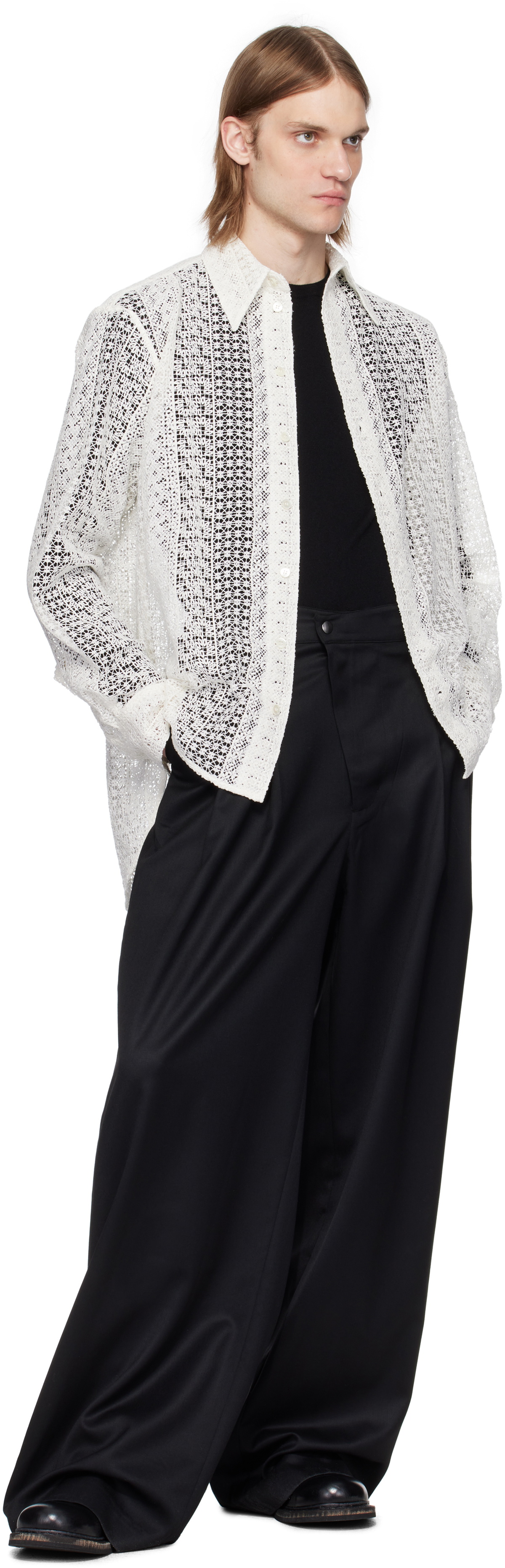 CMMAWEAR Black Wide Fluid Trousers