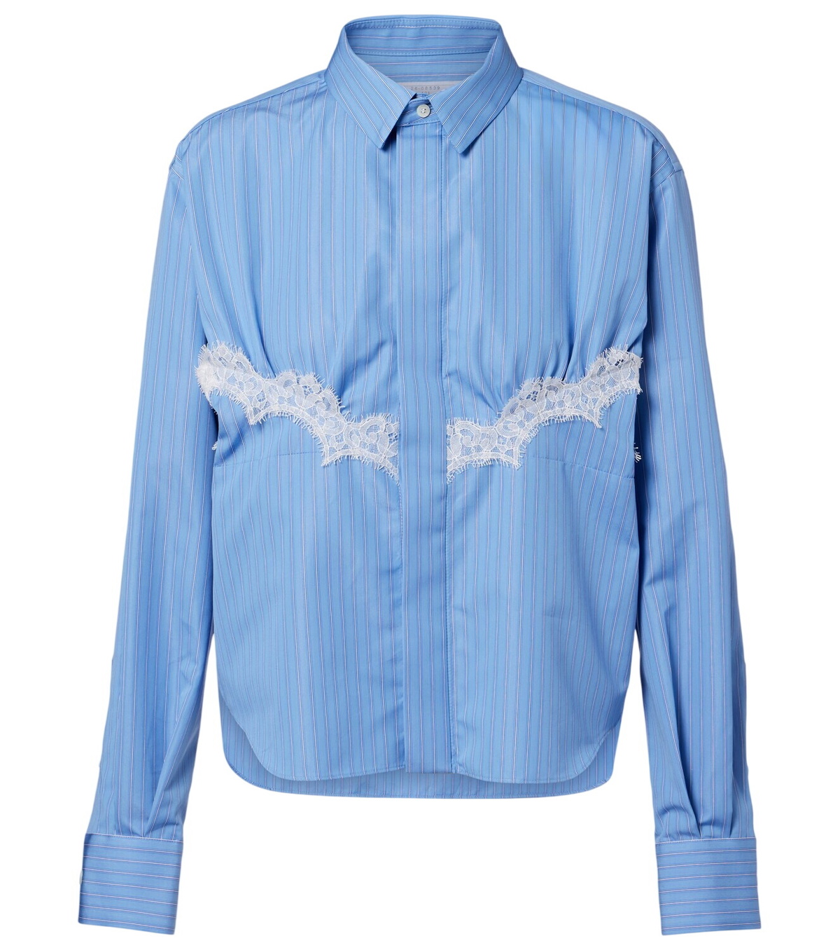 Sacai Lace-trimmed poplin shirt Sacai