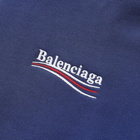 Balenciaga Men's Oversized Political Campiagn Hoody in Pacific Blue/White