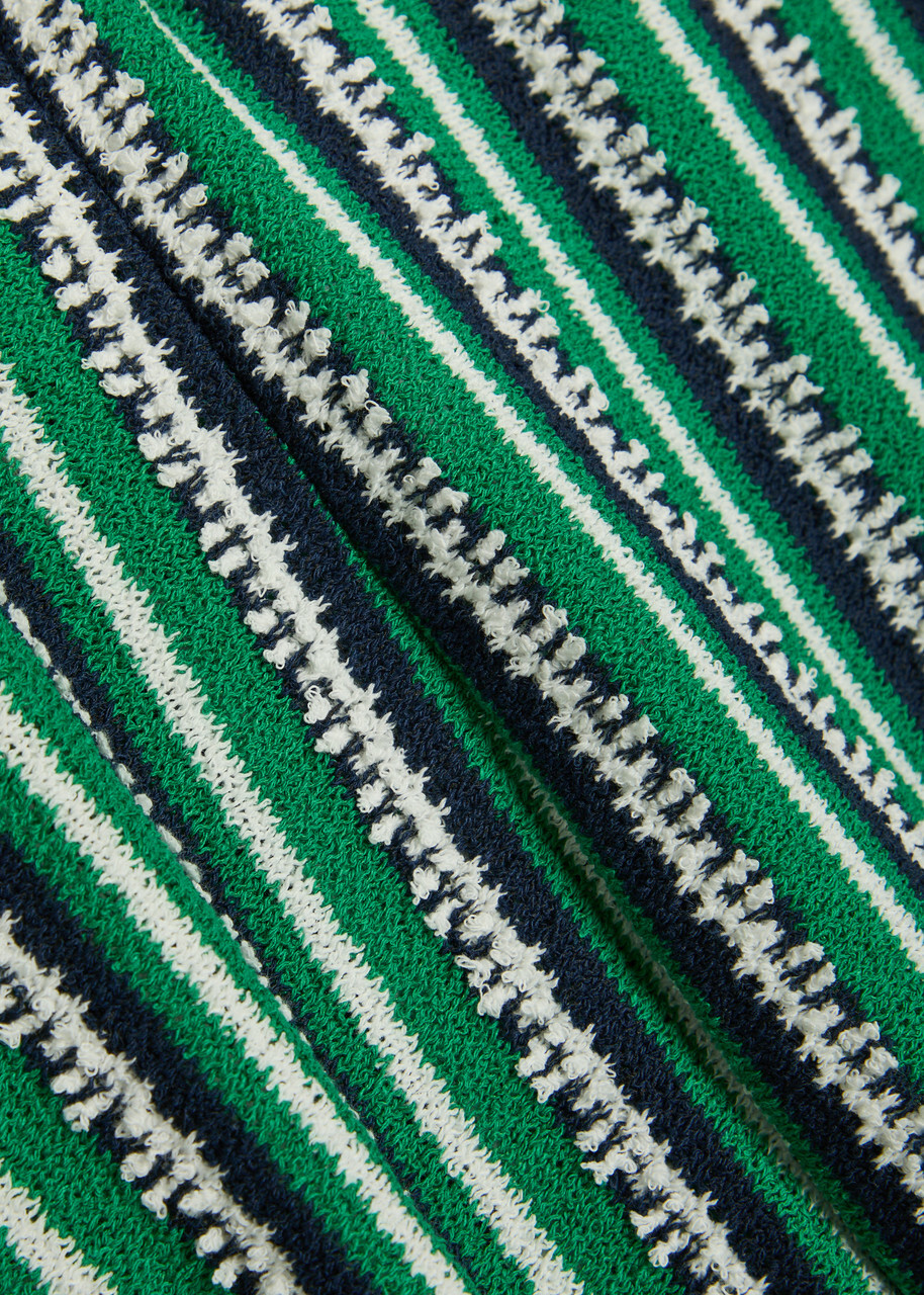 Simkhai Brenner Striped Straight-leg Knit Trousers Green