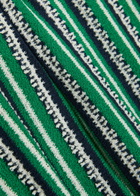 Simkhai Brenner Striped Straight-leg Knit Trousers Green