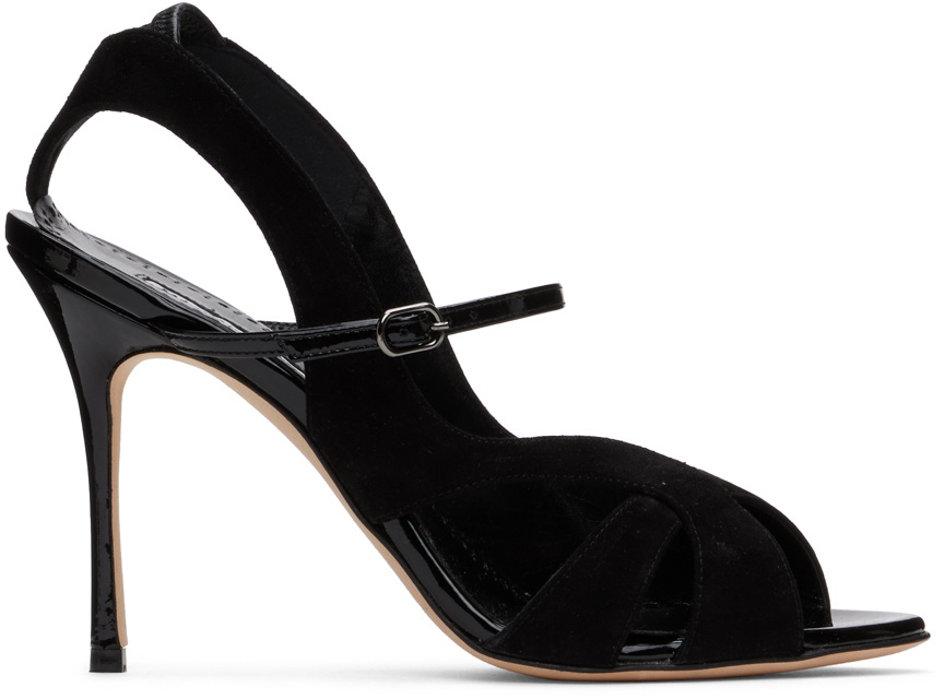 Manolo Blahnik Black Parado Heeled Sandals
