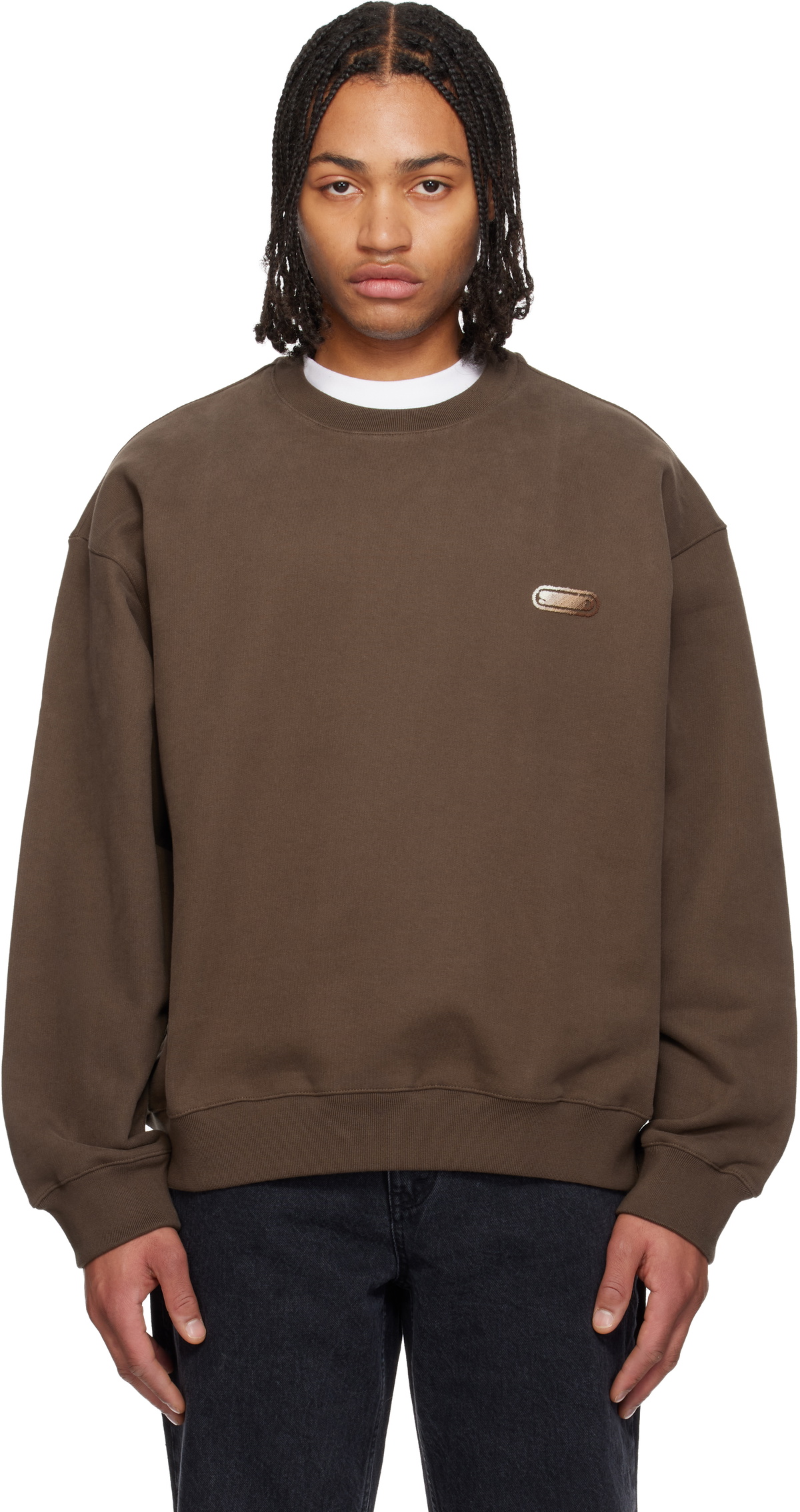 Solid Homme Brown Back Logo Sweatshirt