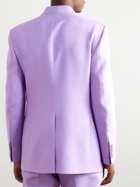 TOM FORD - Double-Breasted Wool and Silk-Blend Suit Jacket - Purple
