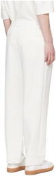 Solid Homme White Drawstring Trousers