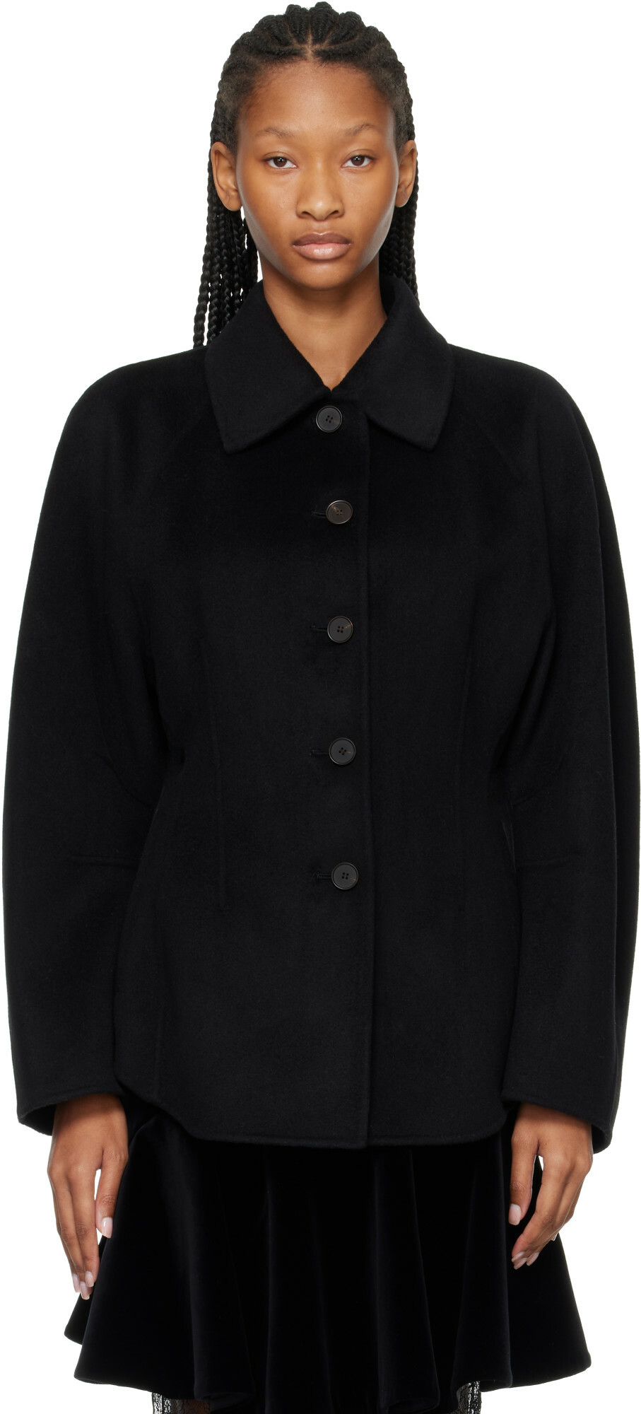Róhe Black Double-Faced Sculptural Jacket