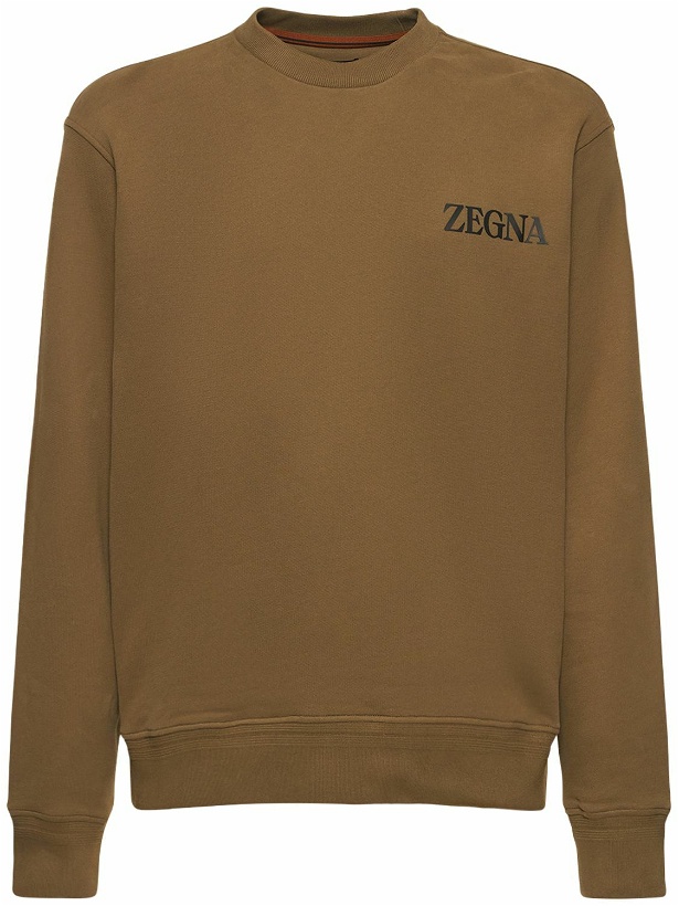 Photo: ZEGNA - Cotton Crewneck Sweatshirt