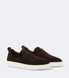 Santoni Suede slip-on sneakers