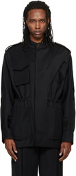NULLUS Black Deconstructed Parka Jacket