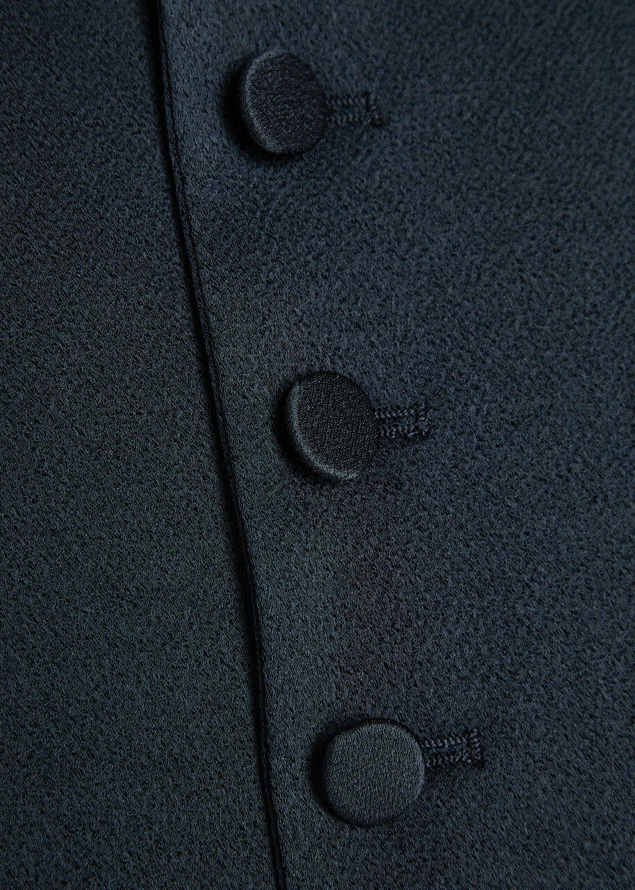 Blaze Milano Feral Satin-crepe Waistcoat Dark Blue