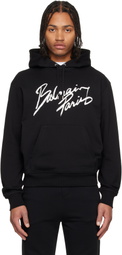 Balmain Black 'Balmain Paris' Writing Hoodie