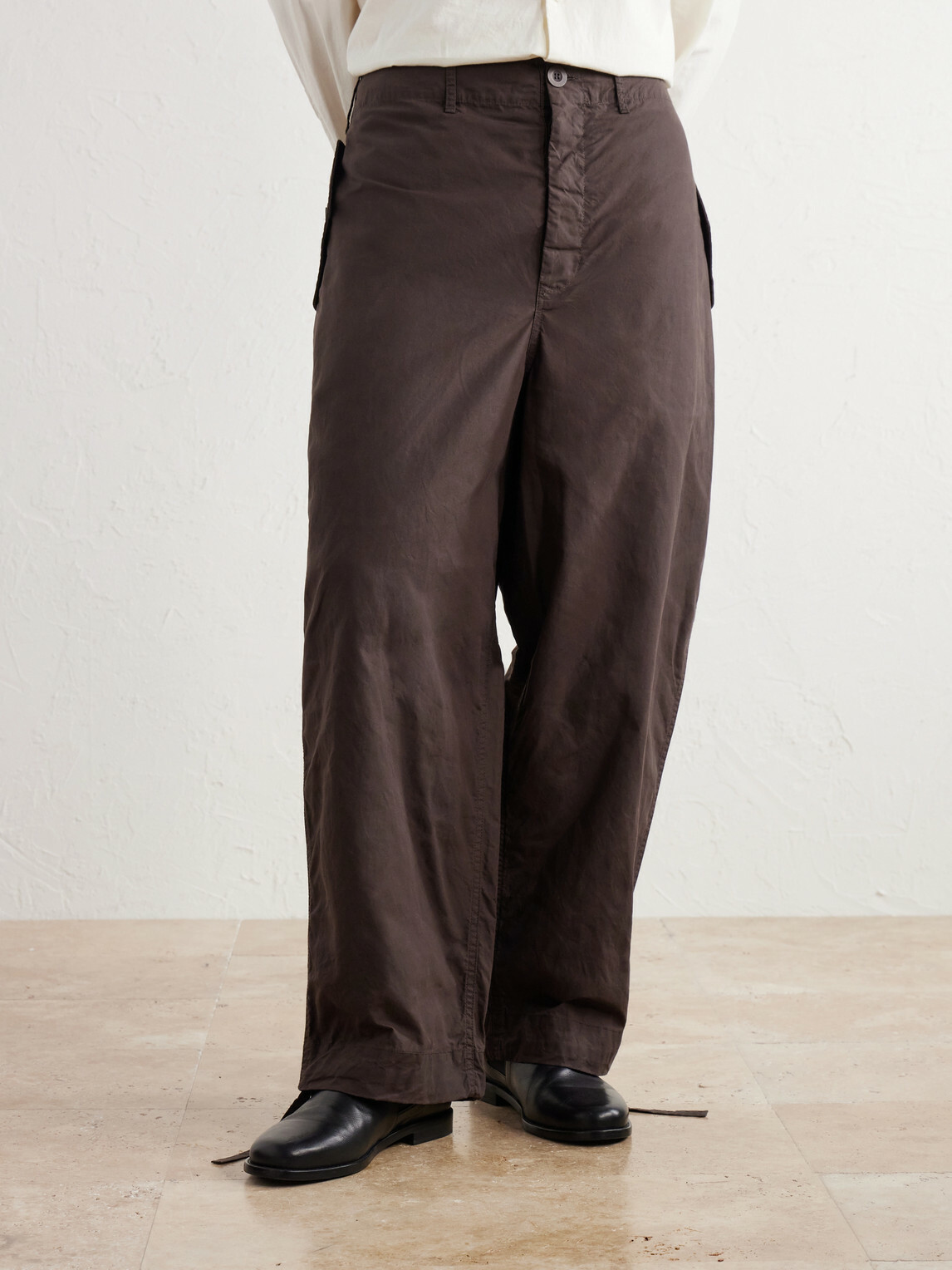 Casey Casey - Abel Wide-Leg Cotton Trousers - Brown