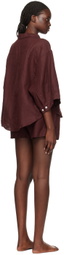 Deiji Studios Burgundy 'The 03' Pyjama Set
