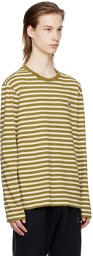 Maison Kitsuné Khaki Bold Fox Head Long Sleeve T-Shirt