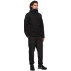 C.P. Company Black Nylon Half-Zip Hooded Jacket