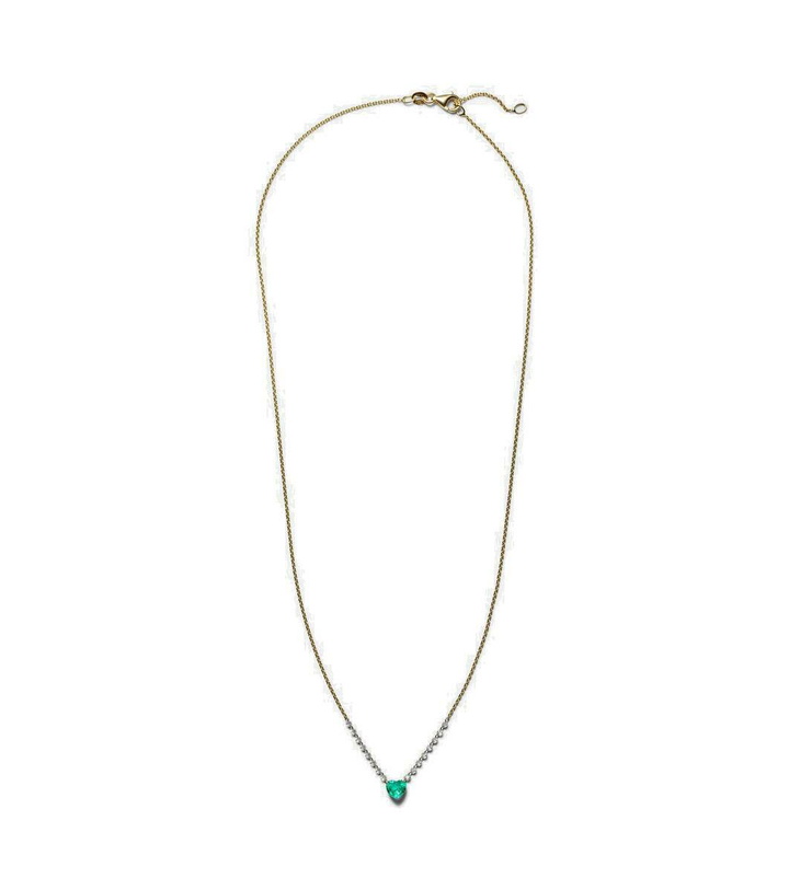 Photo: Roxanne First Heart 18kt gold necklace with diamonds and emerald