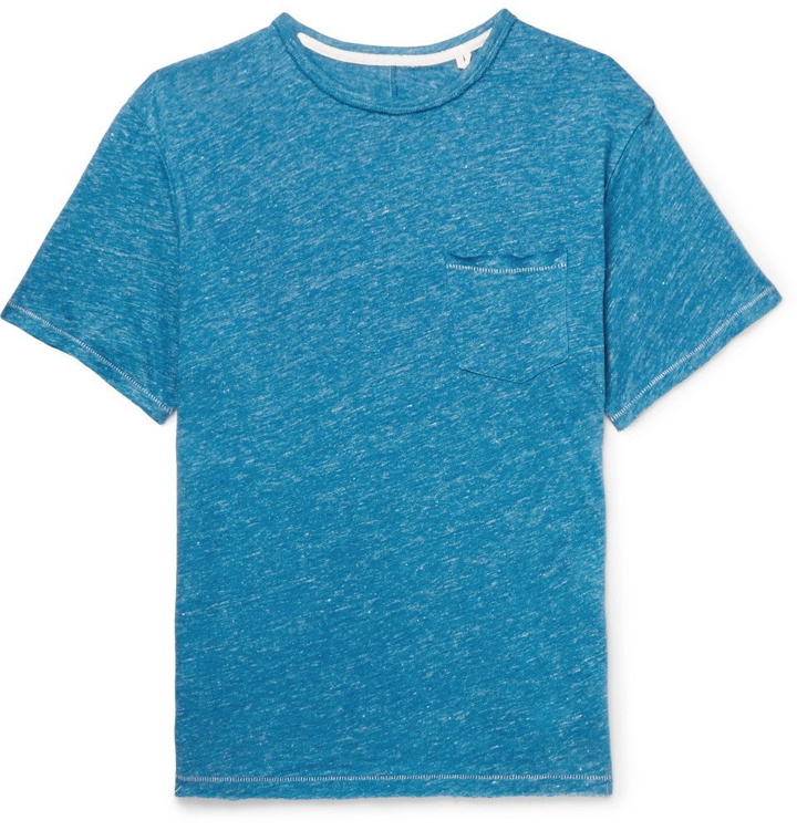 Photo: rag & bone - Owen Slub Linen-Jersey T-Shirt - Blue