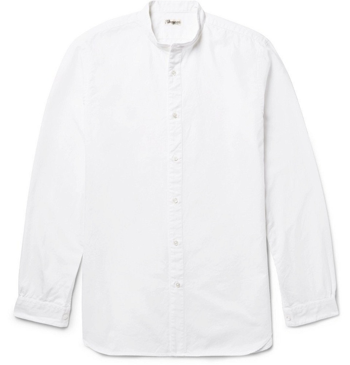 Photo: Camoshita - Grandad-Collar Cotton Oxford Shirt - Men - White