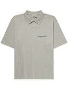 FEAR OF GOD ESSENTIALS - Logo-Print Cotton-Jersey Polo Shirt - Gray