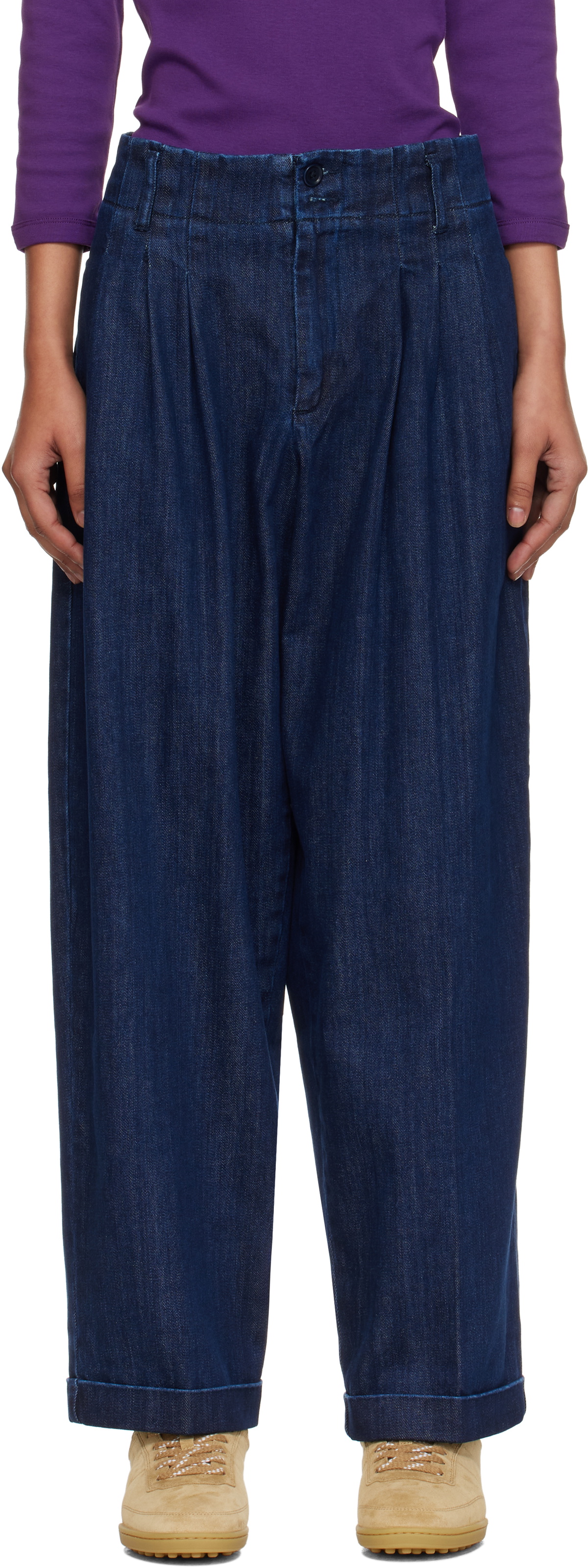 YMC Navy Earth Keaton Denim Trousers