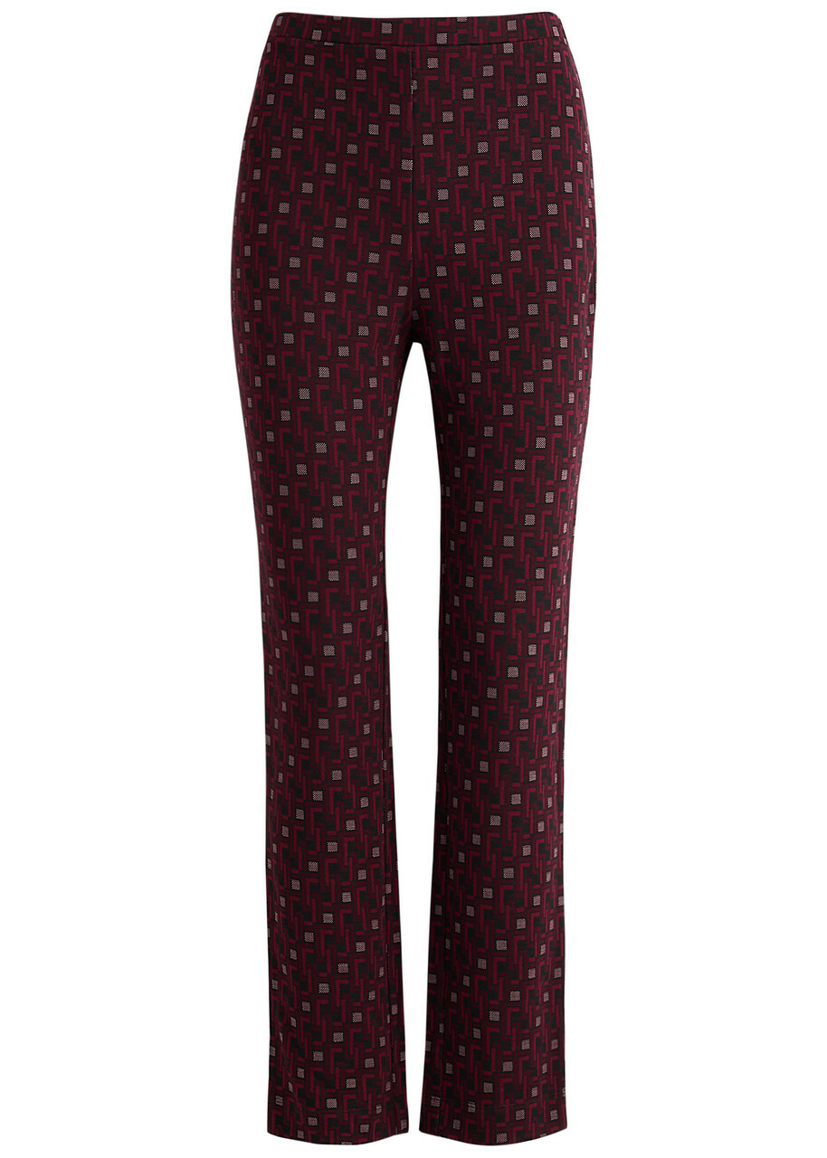 Diane Von Furstenberg Tavolara Jacquard Slim-leg Knitted Trousers Plum