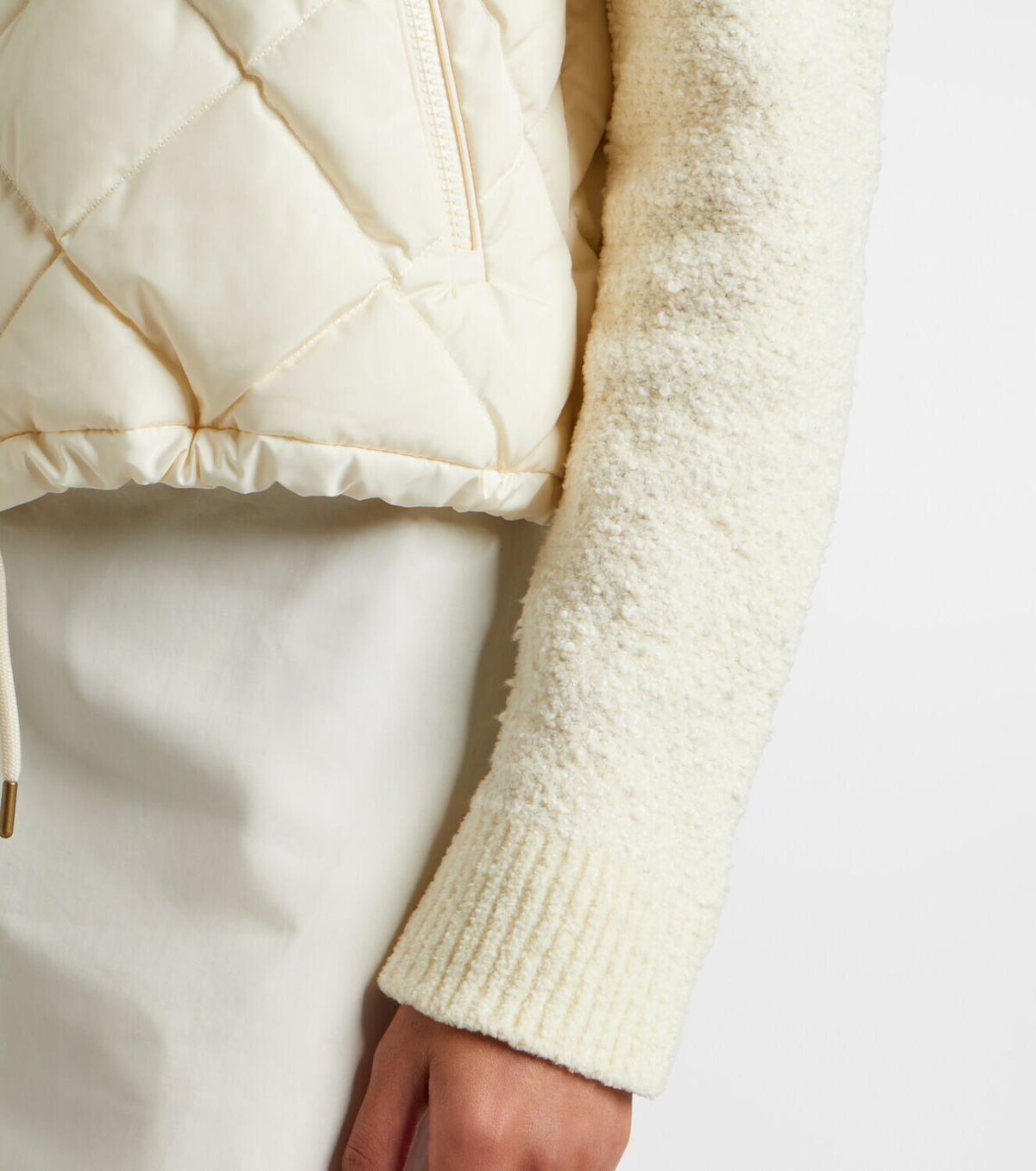 Moncler Down-paneled cotton-blend cardigan