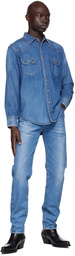 The Letters Blue Classic Western Denim Shirt