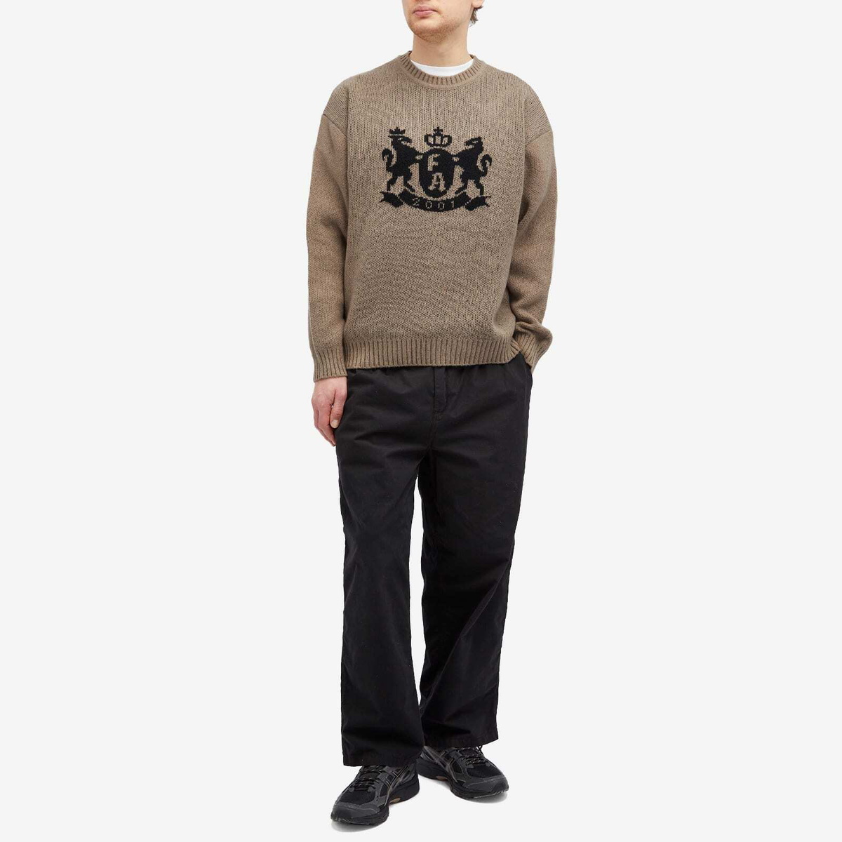 【FUCK BOY】CABLE KNITTED SWEATSHIRTS Zip Polo Striped Knit Sweater – купить за 13495Р | ОКТЯБРЬ