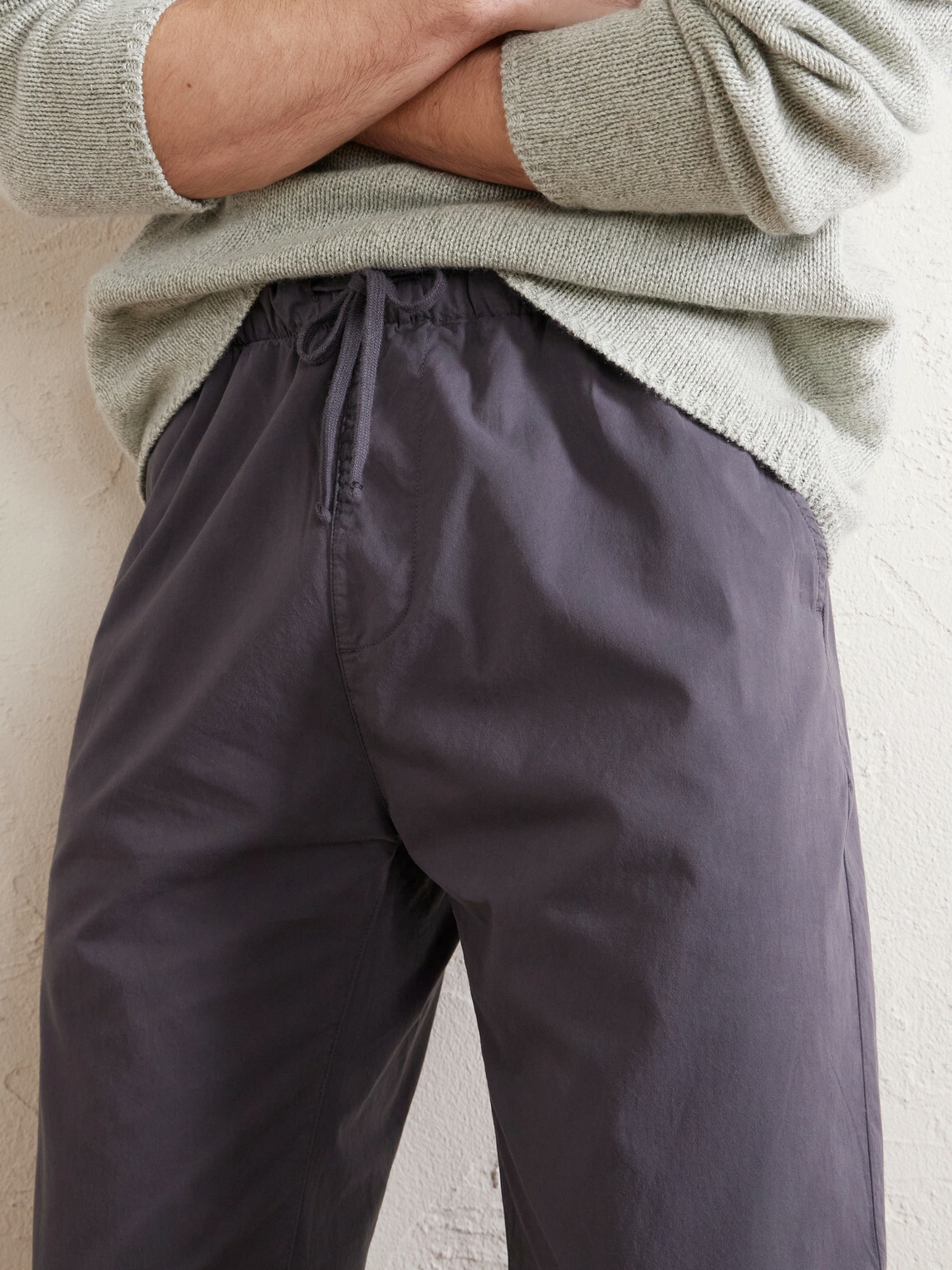 Hartford - Joggy Straight-Leg Cotton Trousers - Blue