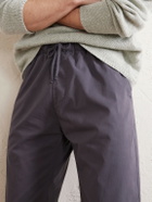 Hartford - Joggy Straight-Leg Cotton Trousers - Blue