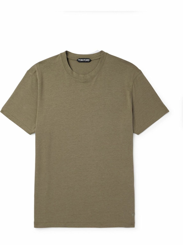 Photo: TOM FORD - Slim-Fit Lyocell and Cotton-Blend Jersey T-Shirt - Green