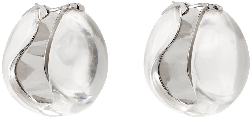Coperni Transparent & SIlver Logo Earrings