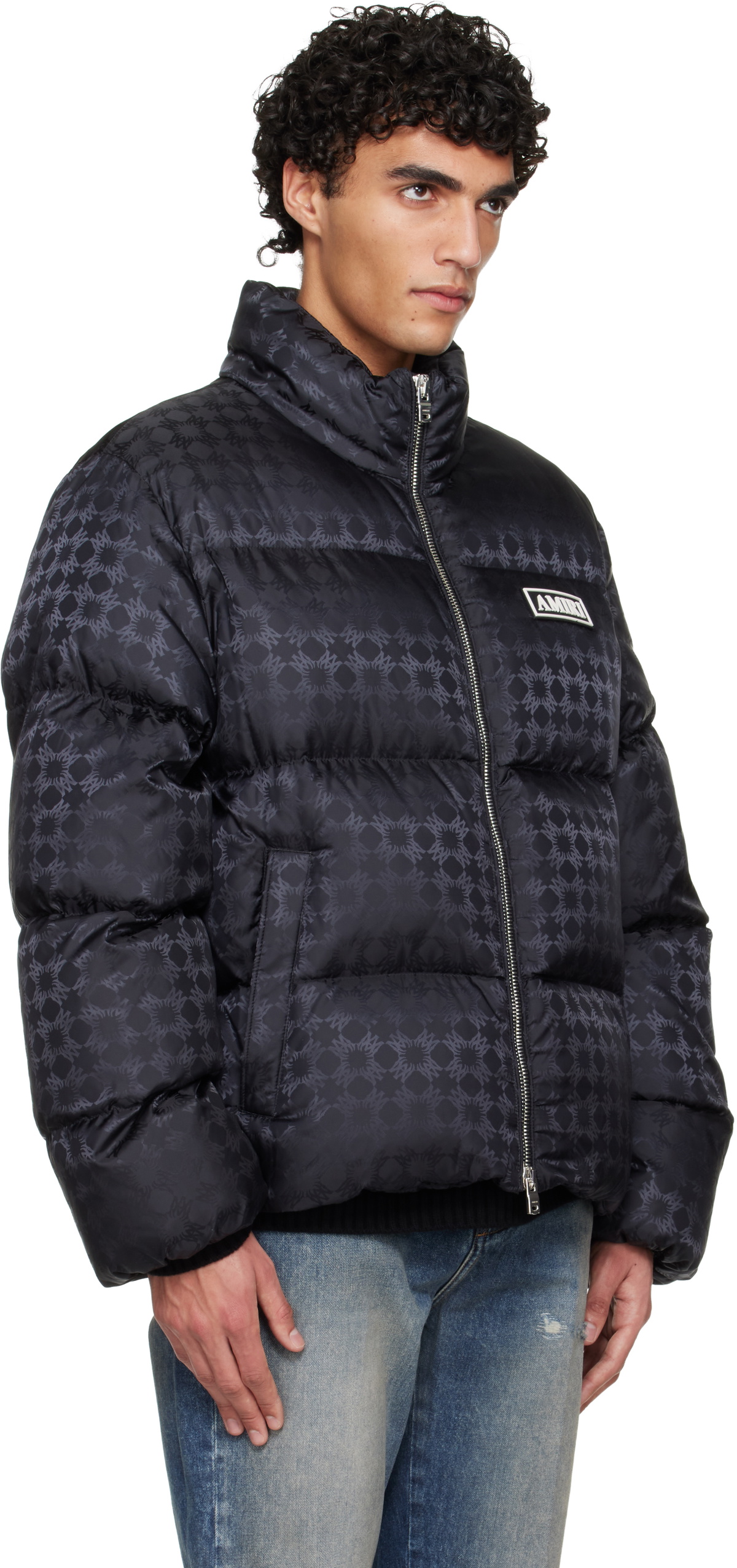 AMIRI Black MA Quad Jacquard Down Jacket Amiri