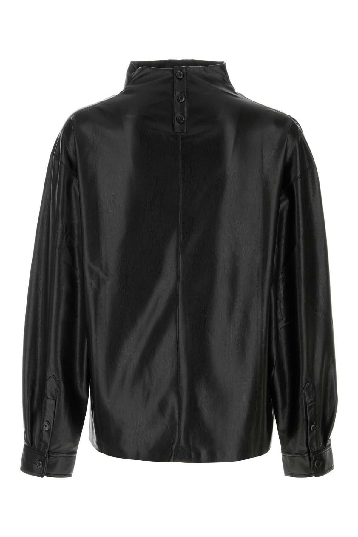 Tシャツ・カットソー nanushka Black synthetic leather Mikael top Nanushka Black Synthetic Leather Mikael Top Nanushka