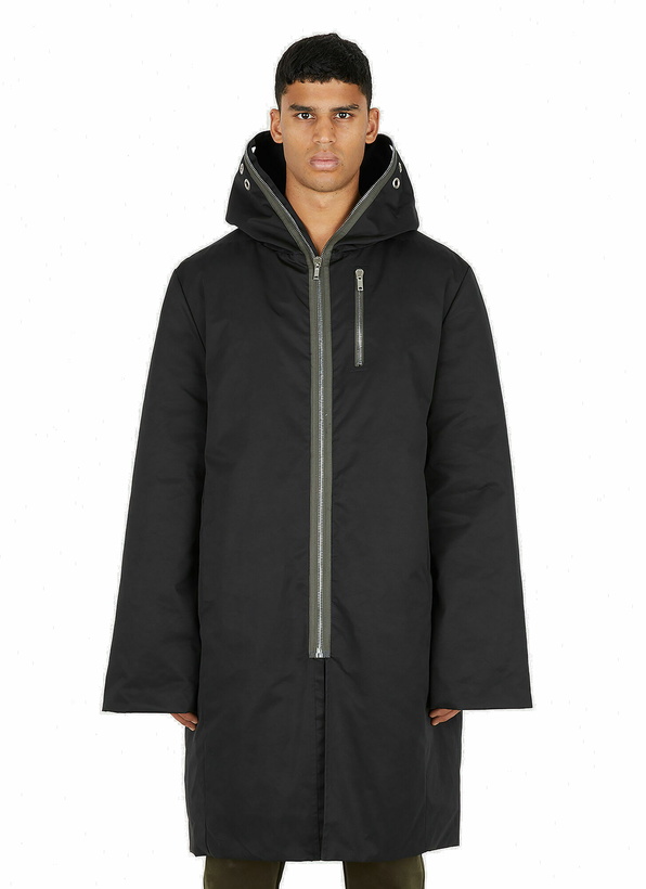 Photo: Extended Zip Duvet Coat in Black